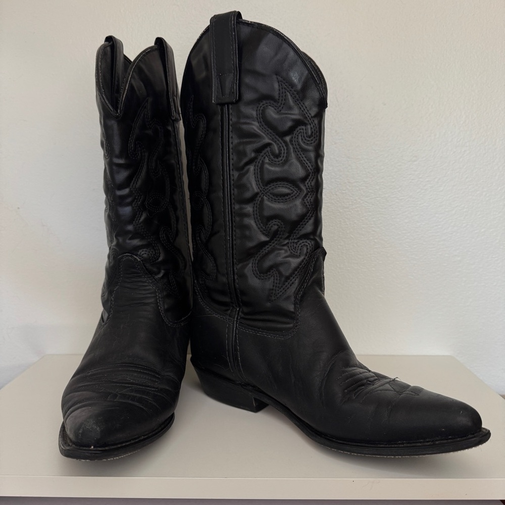 Capezio Black Leather Western Cowboy Boots